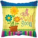 18" Get Well Soon Flowerpot Balloon