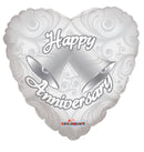 18" Happy Anniversary Bells Heart Balloon