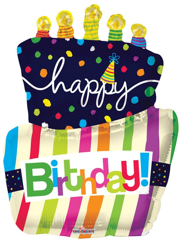 36" Happy Birthday Funky Cake Balloon