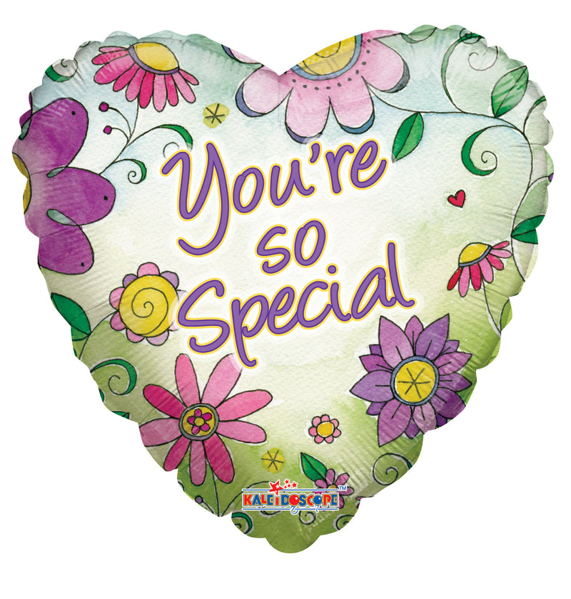 18" You're So Special Flowers Heart Balloon