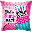 18" Happy Birthday Patterned Square Balloon