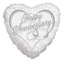 18" Happy Anniversary Rings Balloon