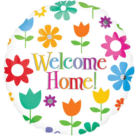 18" Welcome Home! Flowers Balloon