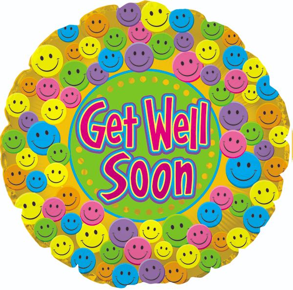 Get Well Soon Smiley Faces Balloon