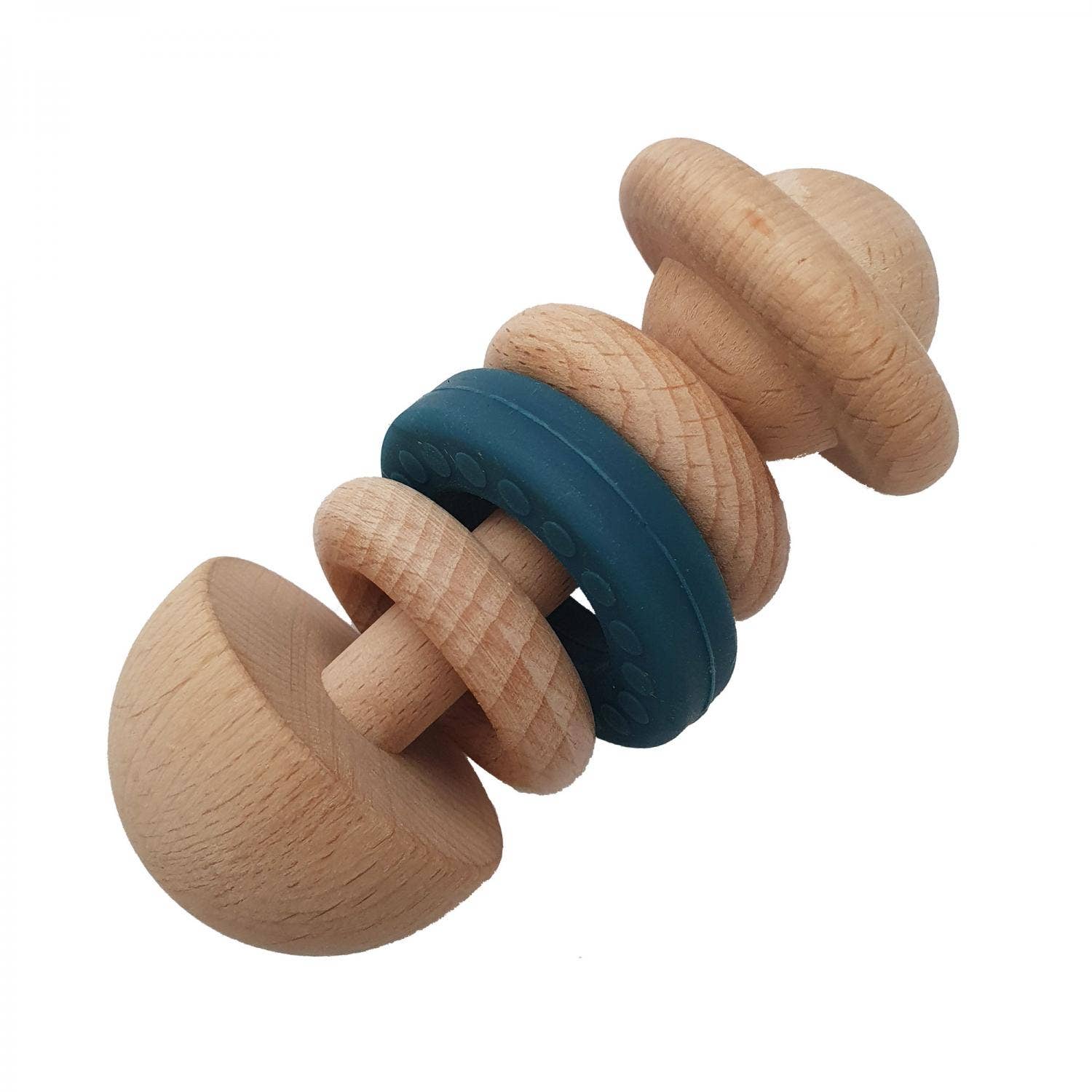Baby wooden rattle ocean blue