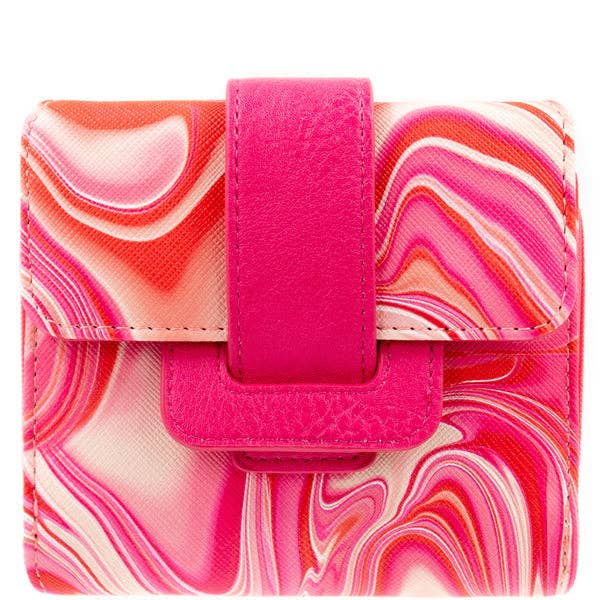 Buckle Wallet- Pink Swirl