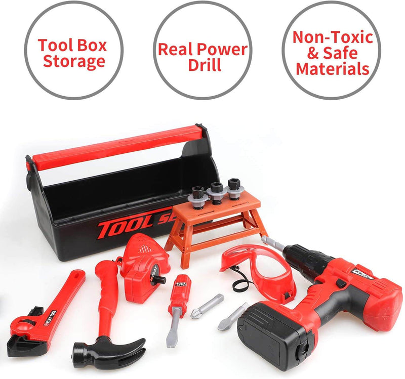 Kids Tool Set for Toddlers - Red Tool Box