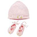 Pink Ballerina Hat and Bootie Set