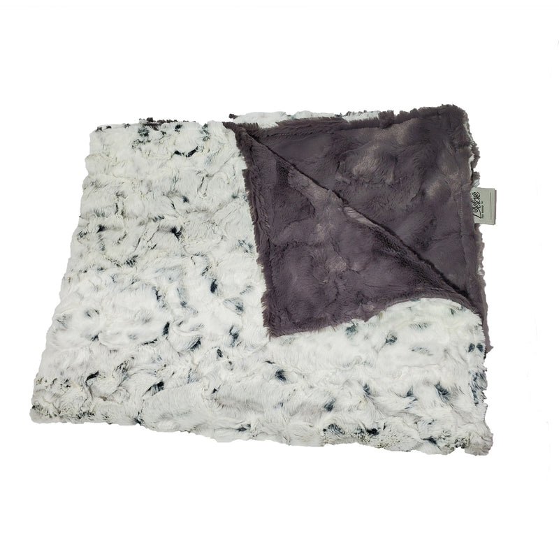 Luxe Cuddle Charcoal & Cream Minky Blanket