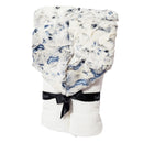 White Snowy Owl Blue & White Minky Towel