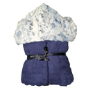 White Snowy Owl Blue & Navy Minky Towel