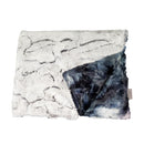 Tie Dye Blue & Luxe Crackle Gray Minky Blanket
