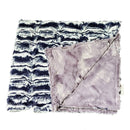 Lapin Navy & Luxe Cuddle Gray Minky Blanket