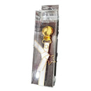 Golden Star Link Ribbon Pacifier Clip- white