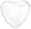 18"  White Heart Balloon