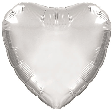 18" Platinum Silver Heart Balloon