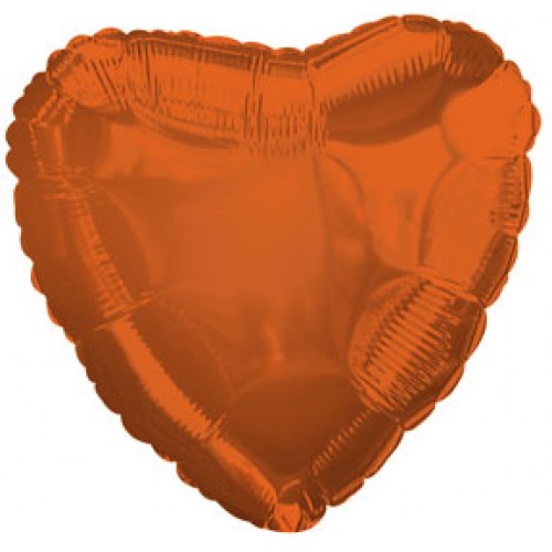 17" Metallic Orange Heart Balloon