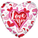 18" Love You Stitched Heart Balloon