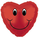 18" Red Smiley Face Heart Balloon