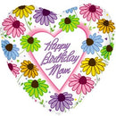 17" Happy Birthday Mom Daises Balloon