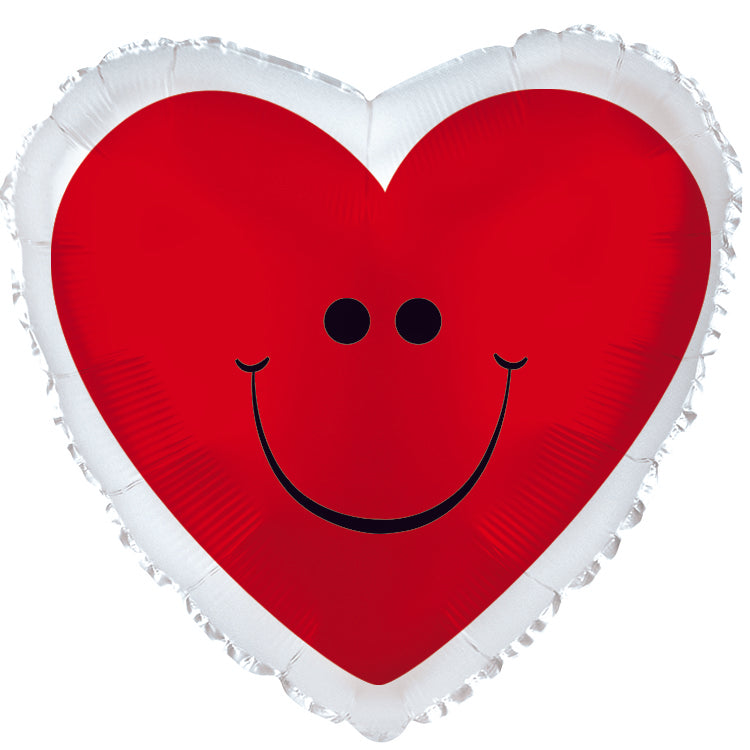 Red Smiley Heart Balloon