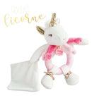 Unicorn Rattle With Small Doudou Blanket