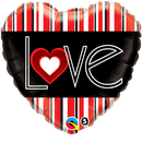 L(Heart)VE Red Stripes Balloon