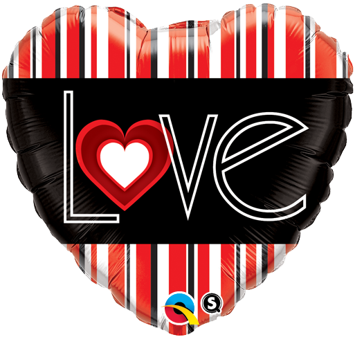 L(Heart)VE Red Stripes Balloon