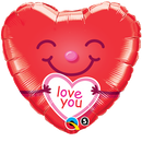 I Love You Smiley Heart Balloon