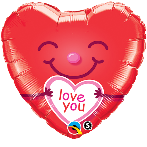 I Love You Smiley Heart Balloon