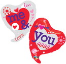 You and Me Two Hearts Balloon