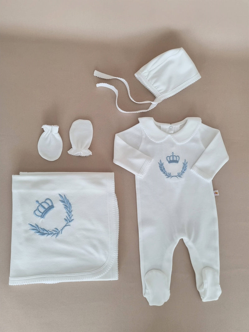 Organic Cotton Royal New Born 5pcs Embroidered Bundle