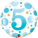 Round Age 5 Blue Dots Balloon