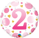 Round Age 2 pink Dots