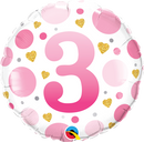 Round Age 3 pink Dots
