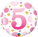 Round Age 5 pink Dots