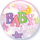 Baby Girl Moon & Stars Bubble Balloon