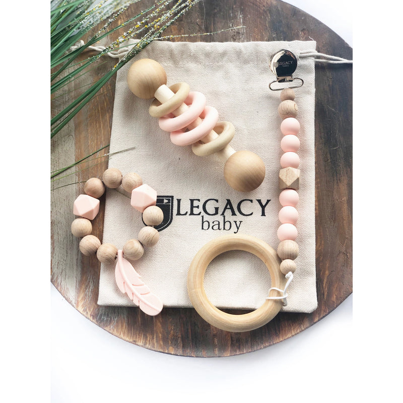 Feather Baby Gift Set - Peach