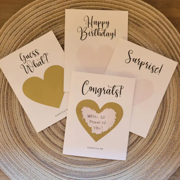 Scratch OFF Heart Surprise Greeting Card Bundle | 4 Pk
