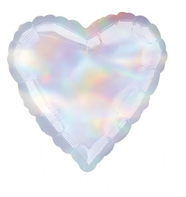 18" Holographic Iridescent Heart Balloon