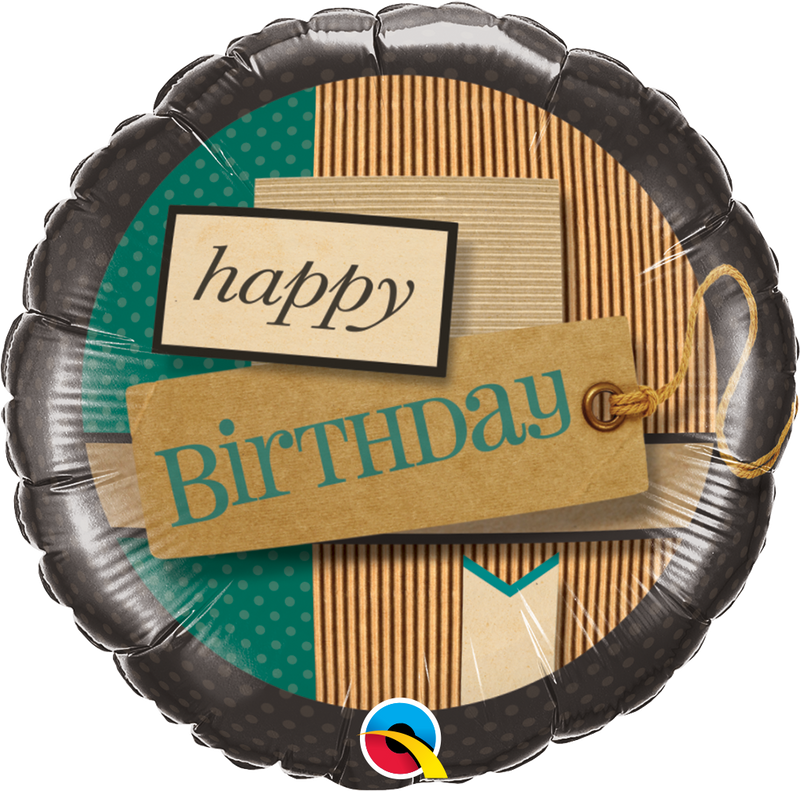 18" Happy Birthday Paper Patterns Balloon