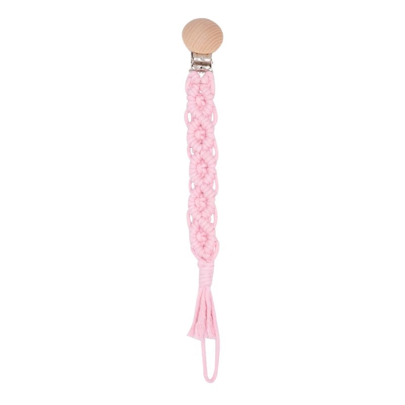 Pink Woven Paci Clip