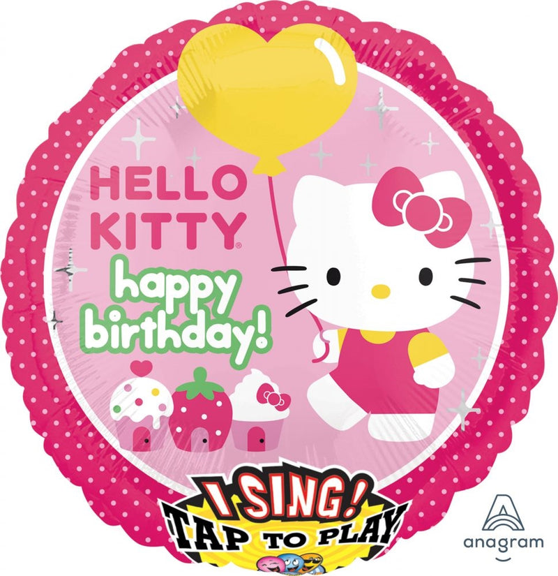 28" Hello Kitty Sing-A-Tune Happy Birthday Balloon