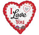 I Love You Silver Hearts Balloon