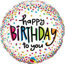 Happy Birthday To You Sprinkled Dots Balloon