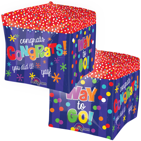 Cubez Way to Go! Congrats Cube Balloon