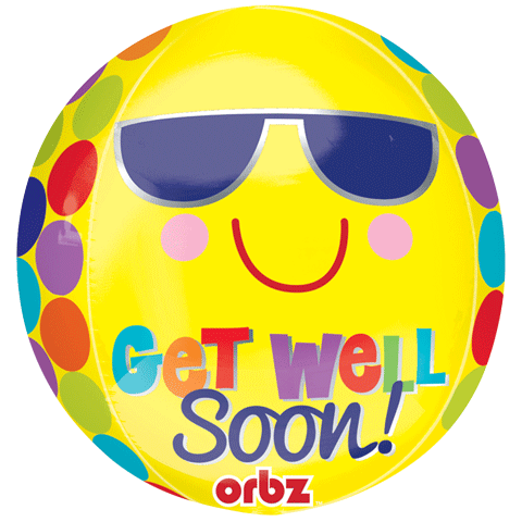 Get Well Soon! Bright Sunny Orbz Balloon