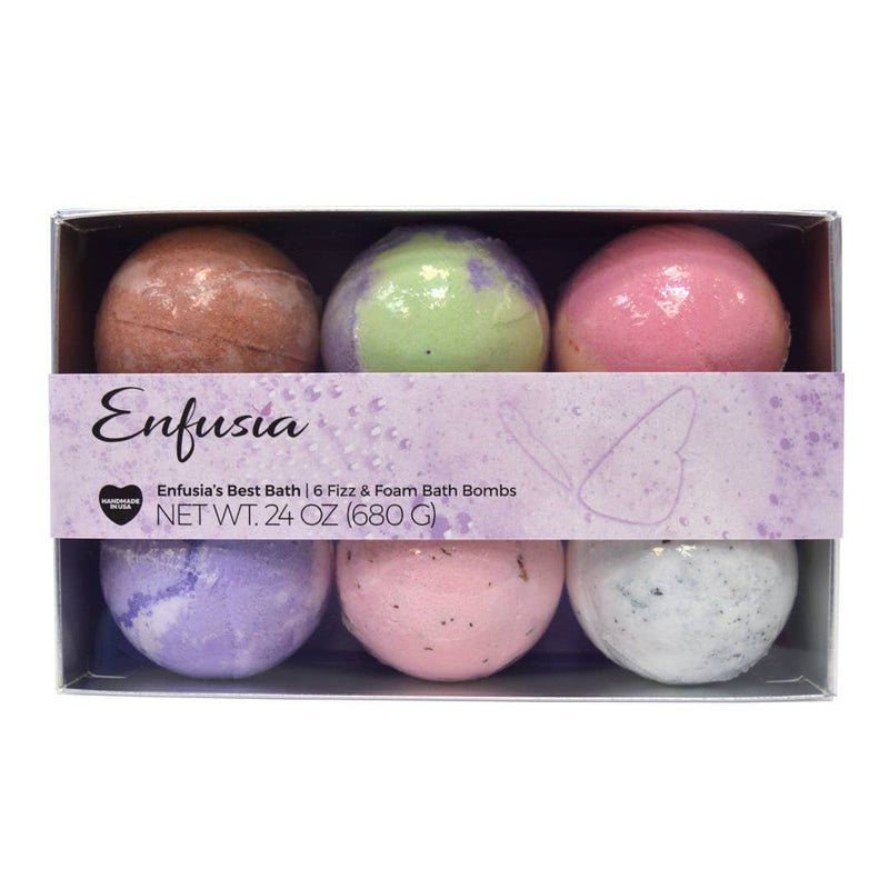 Enfusia's Best 6 Pack Gift Set (4oz bath bombs)