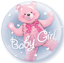 Baby Pink Bear Plastic Bubble Balloon
