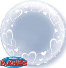 24" Stylish Hearts Deco Bubble Balloon